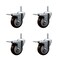 Service Caster 35 Inch Maroon Polyurethane Swivel 34 Inch Threaded Stem Caster Set with Total Lock Brake SCC-TSTTL20S3514-PPUB-MRN-34212-4 - alternate 1